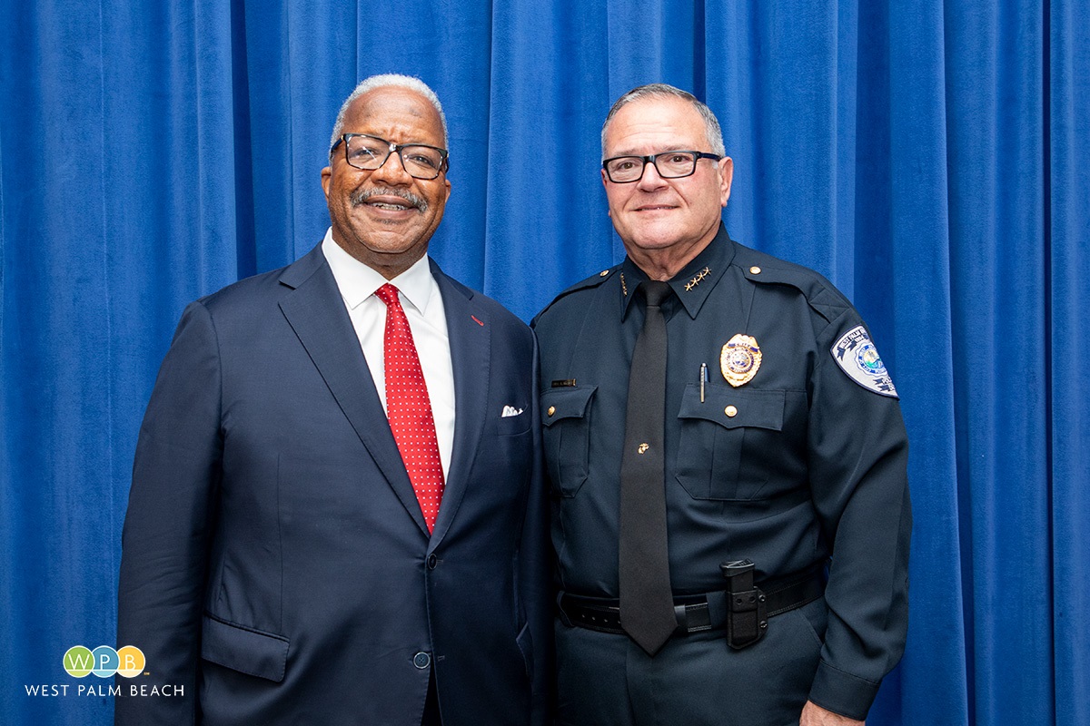 Mayor Keith A. James with new West Palm Beach Police Chief Tony Araujo